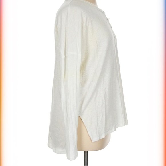 Aerie Cream Buttoned Polo Blouse - Picture 3 of 4